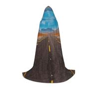 FHIZOAL Highway Road Nel Deserto Paesaggio Mantello Con Cappuccio Per Adolescenti Vestire Mantello Feste A Tema Cosplay Carnevale Strega Vampiri Costume