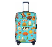 FHIZOAL Icone e simboli americani elastici antigraffio valigia viaggio protezione antipolvere per bagagli 45-81 cm, bianco, XL, Classico