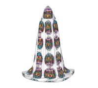 FHIZOAL Istanbul Moschea Colorata Halloween Mantello Con Cappuccio Per Adolescenti Strega Vampiri Tristo Mietitore Costume Feste a tema Comic Con