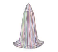 FHIZOAL Mantello con cappuccio a righe colorate per adolescenti vestire mantello feste a tema cosplay carnevale strega vampiri costume
