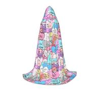FHIZOAL Mantello con cappuccio colorato a forma di cuore per adolescenti vestire mantello feste a tema cosplay carnevale strega vampiri costume