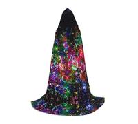 FHIZOAL Mantello con cappuccio colorato arcobaleno stelle per adolescenti vestire mantello feste a tema cosplay carnevale strega vampiri costume