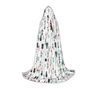 FHIZOAL Mantello con cappuccio con piume per adolescenti, mantello per feste a tema, cosplay, carnevale, strega, vampiri, costume