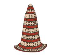 FHIZOAL Mantello con cappuccio geometrico Trib per adolescenti vestire mantello feste a tema cosplay carnevale strega vampiri costume