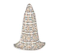 FHIZOAL Mantello con cappuccio illustrazione cavia per adolescenti vestire mantello feste a tema Cosplay Carnevale strega vampiri Costume