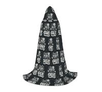 FHIZOAL Mantello con cappuccio per adolescenti con scritta "Don'T Be Afraid To Be Great Capo For Teenagers Dress Up Mantello a tema Cosplay Carnevale Strega Vampiri Costume