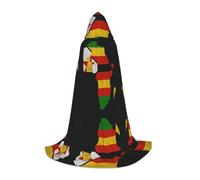FHIZOAL Mappa Contorno Dell'Africa Halloween Mantello Con Cappuccio Per Adolescenti Strega Vampiri Tristo Mietitore Costume Feste A Tema Comic Con