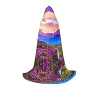 FHIZOAL Montagna Paesaggio Floreale Halloween Mantello Con Cappuccio Per Adolescenti Strega Vampiri Tristo Mietitore Costume Feste a Tema Comic