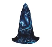 FHIZOAL Moon Stars And Planets - Mantello con cappuccio per adolescenti, mantello per feste a tema, cosplay, carnevale, strega, vampiri, costume