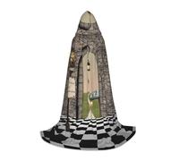 FHIZOAL Pavimento Paesaggio Fungo Lanterna Halloween Cappuccio Mantello Per Adolescenti Strega Vampiri Tristo Mietitore Costume Feste a tema Comic Con