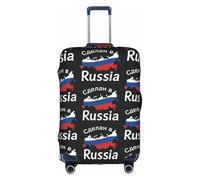 FHIZOAL Russia Map - Copertura elastica antigraffio per valigie da viaggio, antipolvere, per bagagli da 45-81 cm, bianco, L, Classico