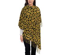 FHIZOAL Sciarpa da donna con girasoli dorati, scialle alla moda, morbida, calda, da indossare tutti i giorni, per ufficio e viaggi