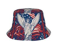 FHIZOAL Statua della Libertà con cappello da pescatore americano estivo cappello da sole a tesa larga moda pieghevole all'aperto escursionismo pesca spiaggia viaggi, Nero , Taglia unica