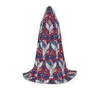 FHIZOAL Statua della Libertà con mantello americano con cappuccio per adolescenti vestire mantello feste a tema Cosplay Carnevale strega Vampiri Costume
