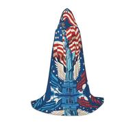 FHIZOAL Statua della Libertà Mantello Con Cappuccio Per Adolescenti Vestire Mantello Feste A Tema Cosplay Carnevale Strega Vampiri Costume