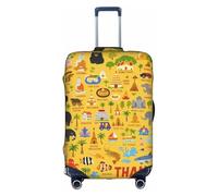 FHIZOAL Thailandia Mappa con icone elastica antigraffio valigia copertura viaggio bagagli Protector antipolvere per bagagli 45-81 pollici, bianco, XL, Classico