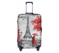 FHIZOAL Torre Eiffel Parigi pittura elastica antigraffio valigia copertura viaggio bagagli Protector antipolvere per bagagli 45-81 pollici, bianco, XL, Classico
