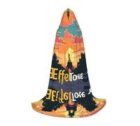 FHIZOAL Torre Eiffel Tramonto Scena Arte Halloween Capo Con Cappuccio Per Adolescenti Strega Vampiri Tristo Mietitore Costume Feste a tema Comic Con