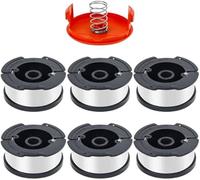 fhjwqronte Bobina per decespugliatore da 6 Pezzi, per Sostituzione del Filo | d'erba ad alimentazione automatica Blackdecker Af-100 da 30 piedi 0,065