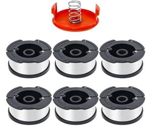 fhjwqronte Bobina per decespugliatore da 6 Pezzi, per Sostituzione del Filo | d'erba ad alimentazione automatica Blackdecker Af-100 da 30 piedi 0,065