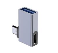 Fhkpsqkcn Adattatore host USB con collegamento di alimentazione supplementare a 90 gradi, design ad angolo retto per smartphone e tastiera