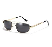FHKQMLFQ-Men Sunglasses Metal Double Beam Frame Punk Men Sunglasses Outdoor Male Glasses