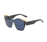 FHKQMLFQ-Retro Oversized Women's Sunglasses One-Piece Colour Gradient Glasses Metal Hollow Sunglasses Men Shades UV400