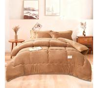 FHQGZT Bedding Invernale Piumone Caldissimo Piumino In Piuma .Oca Di Altissima Qualità, Extra-Leggero,Matrimoniale, Fodera In Puro Cotone (Brown,150 * 200 cm-2.5kg)