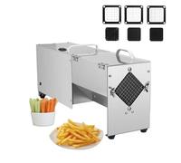 FHRKA Affettatrice Elettrica per Patatine, 100W Tagliaverdure in Acciaio Inossidabile con 3 Lame, Cipolle - Utensile da Cucina Multifunzionale