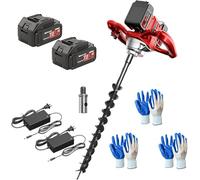 FHRKA Barrena para postes de Cerca inalámbrica de 1200 W, excavadora eléctrica para postes con 2 baterías, perforadora de Tierra de Alto Torque de 1200 NM, para cercas