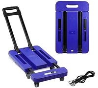 FHRKA Carrello della Spesa Portatile Carrello Pieghevole Piccolo Carrello a Traino Carrello per Merci Passeggino Ruote girevoli a 360° 4 Ruote Leggere