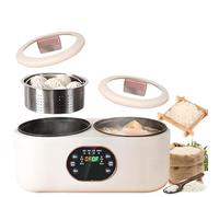 FHRKA Cuociriso a Basso Contenuto di Zucchero a Doppia ortografia, 1,8 l 1,8 l Doppia pentola a Cottura lenta, Timer e Funzione di Mantenimento in Caldo, per Cucinare Il Porridge