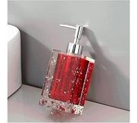 FHRKA Dispenser di Sapone Quadrato con Pompa anticorrosione elettroplaccata, Pompa per Sapone, Dispenser di lozione in Resina Ecologica da 330 ml (Red)