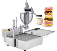 FHRKA Freidora de donas Manual con tolva de 9 litros, Mini máquina comercial para hacer donas de 3000 W, máquina comercial para hacer 3 donas