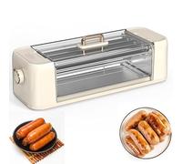 FHRKA Macchina per Hot Dog - Macchina Multi-Funzione per Salsicce da 500W per Barbecue e Colazione, Mini Macchina per Grigliare e Arrostire Salsicce