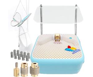 FHRKA Mini Kit smerigliatrice per Vetro colorato - smerigliatrice Automatica ad Acqua con deflettore, Include Punte da 1 Pollice, 3/4 Pollice, 1/4 Pollice e 10 culle per Le Dita per progetti