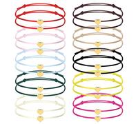 FHRYNA 20 braccialetti dell'amicizia braccialetti amicizia braccialetti a Cuore d'oro regolabili 16-25 cm perfetti per donne e ragazze per uomini donne genitori e bambini