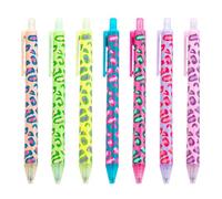 FHRYNA Penna Multicolore di Alta Qualità, Penna a Sfera a Pressione per Scuola, Ufficio, Scrittura e Regalo, Inchiostro Nero 1.0mm, Motivo Leopardo, Adatta per Note, Giornali e Progetti Creativi