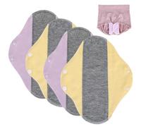 FHRYNA Salvaslip Cotone, Assorbenti Lavabili in Fibra di Bambù, Ecologici per Tutte le Donne, Rosa e Giallo, Adatti per Vita Quotidiana, Sport e Viaggio, Previeni Le Perdite di Urina