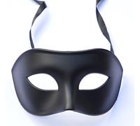 FHS Maschera veneziana da uomo, nera, opaca, stile classico, per feste in maschera, burlesque