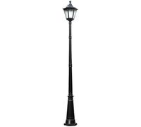 FHSLKXIM Lampada da giardino impermeabile per esterni, lampada da strada, E27, paralume in vetro a 1 luce, luci paesaggistiche luminose in stile retrò, lanterna a palo alto, nera