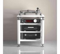 FHSLKXIM Scaffali Galleggianti in Legno per Supporti Audio E Video con Mobiletto Aperto, Ideali per Lettori Dvd, Console di Gioco, Decoder E Accessori TV, 5 Ripiani, Bianco, 4 Ripiani