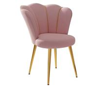 FHSLKXIM Sedia da Toeletta con Petali Rosa E Gambe in Metallo per Sala Trucco, Design Moderno Smerlato, Sedia da Pranzo retrò per Il Tempo Libero, Rosa, Taglia Unica