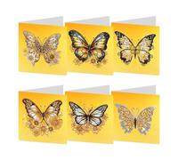 FHTech Store, kit di 6 biglietti di auguri con arte diamantata, forma speciale, biglietti di auguri per Natale, compleanno, biglietti di ringraziamento, regali per familiari, amici e amanti