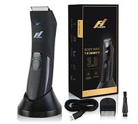 FHUESION - Trimmer elettrico per capelli per il corpo 3.0, lama in ceramica, impermeabile, per la pulizia dei capelli bagnati/asciutti, ricarica USB, dock per la cura degli uomini