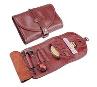 FHUILI Tabacco Portatile Tubo di Fumo Pouch Bag - Genuine Leather Bag Tabacco - Multifunzionale Unisex Vintage Organizzare Caso Tubo Strumento di Tabacco Pouch Bag - per 2 Tubi,A