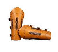 FHUILIJH Armatura Medievale Cosplay, Fibbia per Cintura Sportiva Vintage, Protezione per Polso, Armatura per la Mano,Giallo,21CM