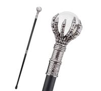 FHUILIJH Bastone da Passeggio Decorativo di Moda Gentleman Elegante Canna Cosplay per Puntelli di Prestazioni della Festa di Halloween,Argento,93cm