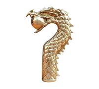FHUILIJH Bastone da Passeggio del Drago - Bastone da Passeggio in Rame Puro Unisex - Statua del Cavallo in Rame Puro Intagliato a Mano Cinese,Ottone,14cm