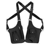 FHUILIJH Borsa ascellare Bretelle retrò da Uomo - Cartella ascellare retrò Medievale - per Viaggi escursionistici,Nero,27cm